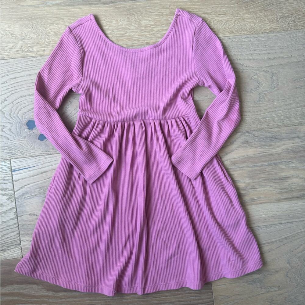 Old Navy Ribbed Long Sleeve Dress Pink S